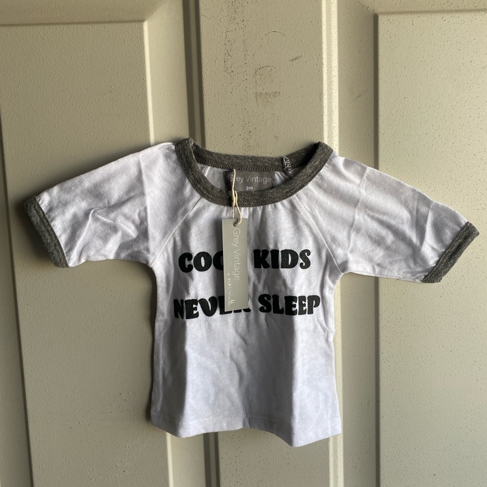 Nordstrom Vintage Miki Miette Kids White and Gray T-Shirt